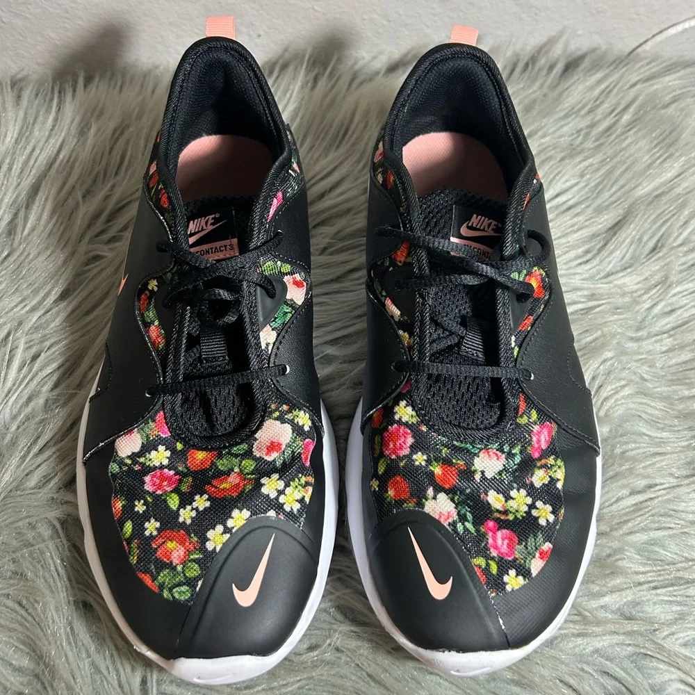 Nike Flex Contact 3 Vintage Inspired Floral Slip-On Sneakers Size